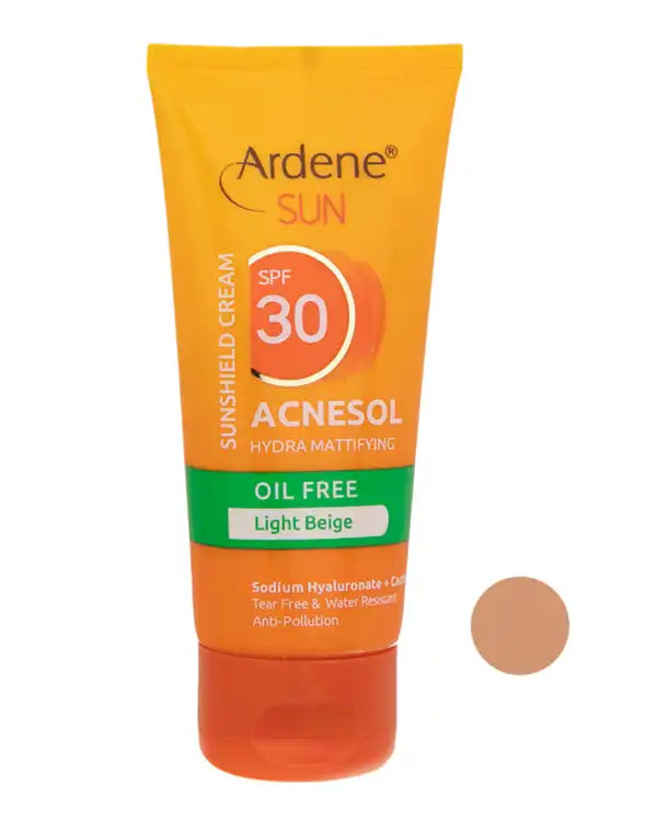 Ardene Sun SPF 30 Acnesol Oil Free Light Beige | كريم الشمس من أردين SPF 30 أكنيسول خالي من الزيوت - لون بيج فاتح