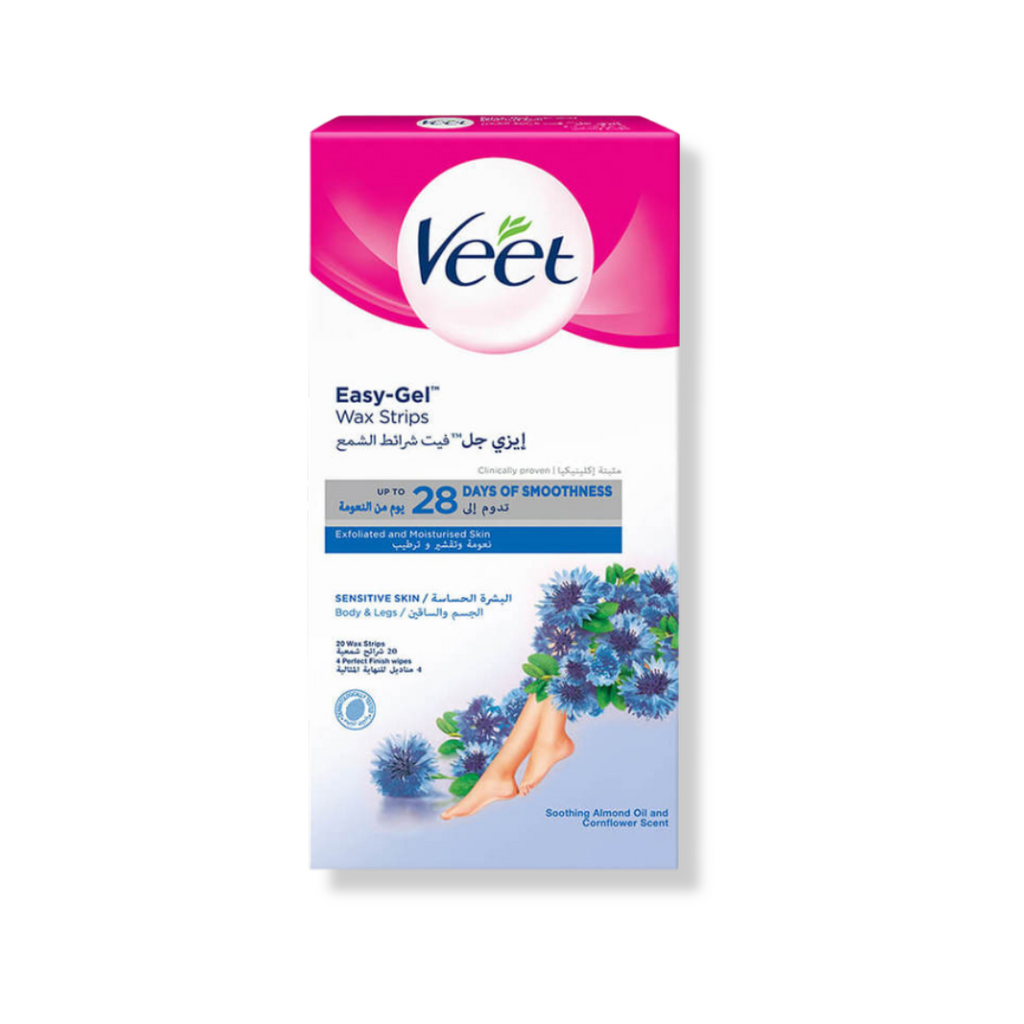 Veet EasyGelwax Sensitive Skin Wax Strips | شرائح شمع فيت سهل الاستخدام للبشرة الحساسة